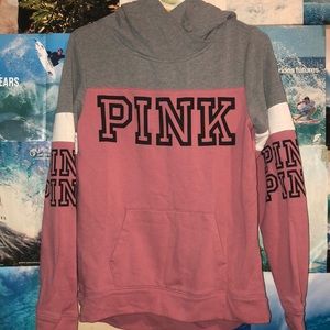 Rose gold & grey colored hoodie